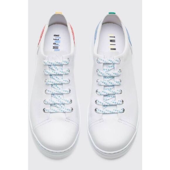 CAMPER TWINS TWS RED BLUE LEATHER FASHION LIGHTWEIGHT SNEAKERS SHOES MENS 12 NEW - Picture 3 of 5